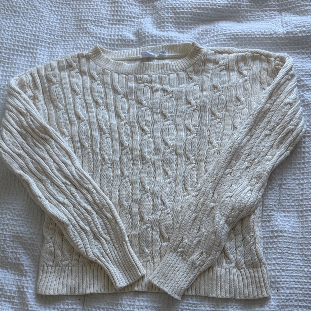 GAP Cream Cable Knit Sweater